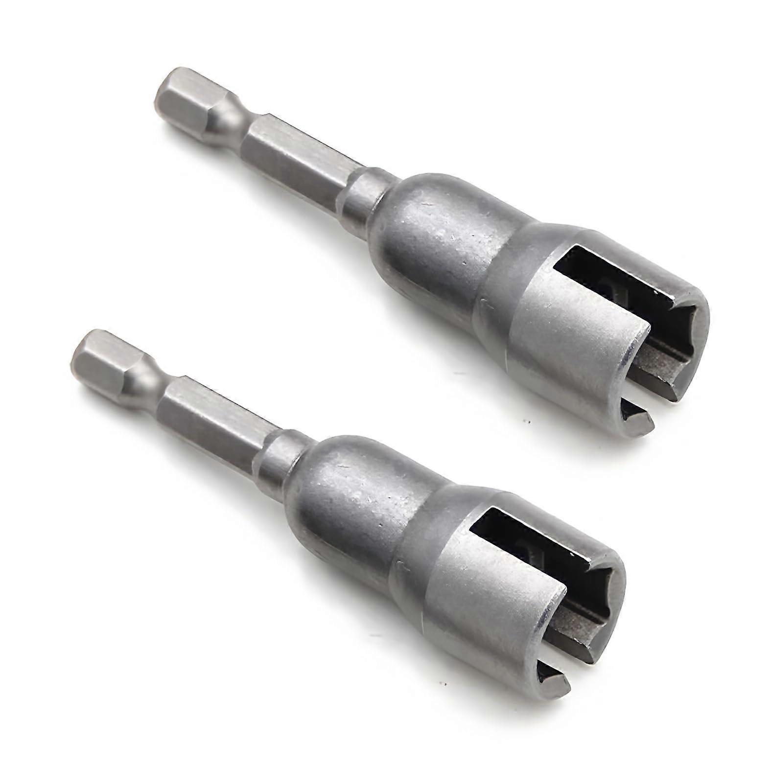 2Pcs Power Wing Nut Driver Set, 1/4 Inch Alloy Steel Wing Nut Socket for Panel Nuts and Drills