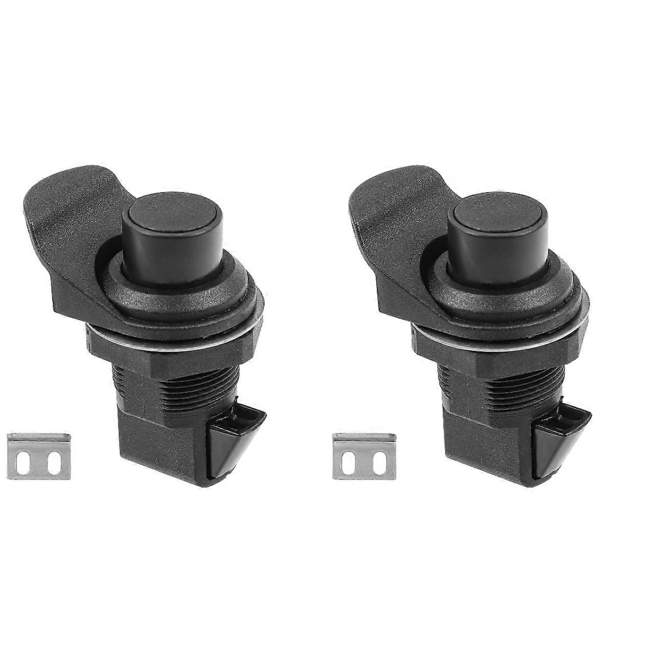 Push Button Latch Cabinet Door Lock Keyless for RV Boat Drawer Cupboard Black 2pcs
