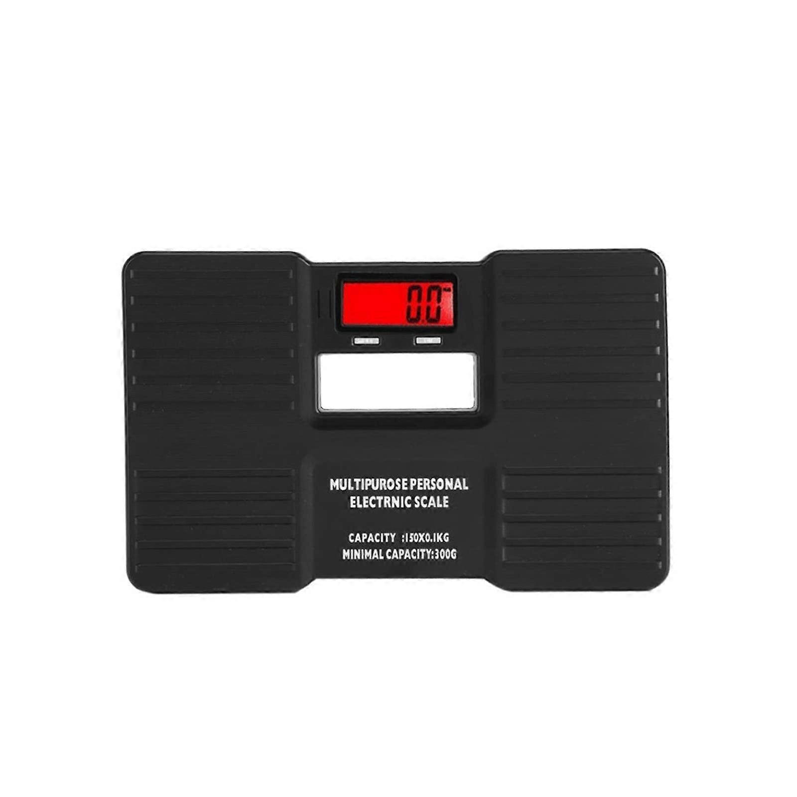 Digital Bathroom Scale with Backlit LCD, Slim Black Design, 150kg Capacity, Tare Function