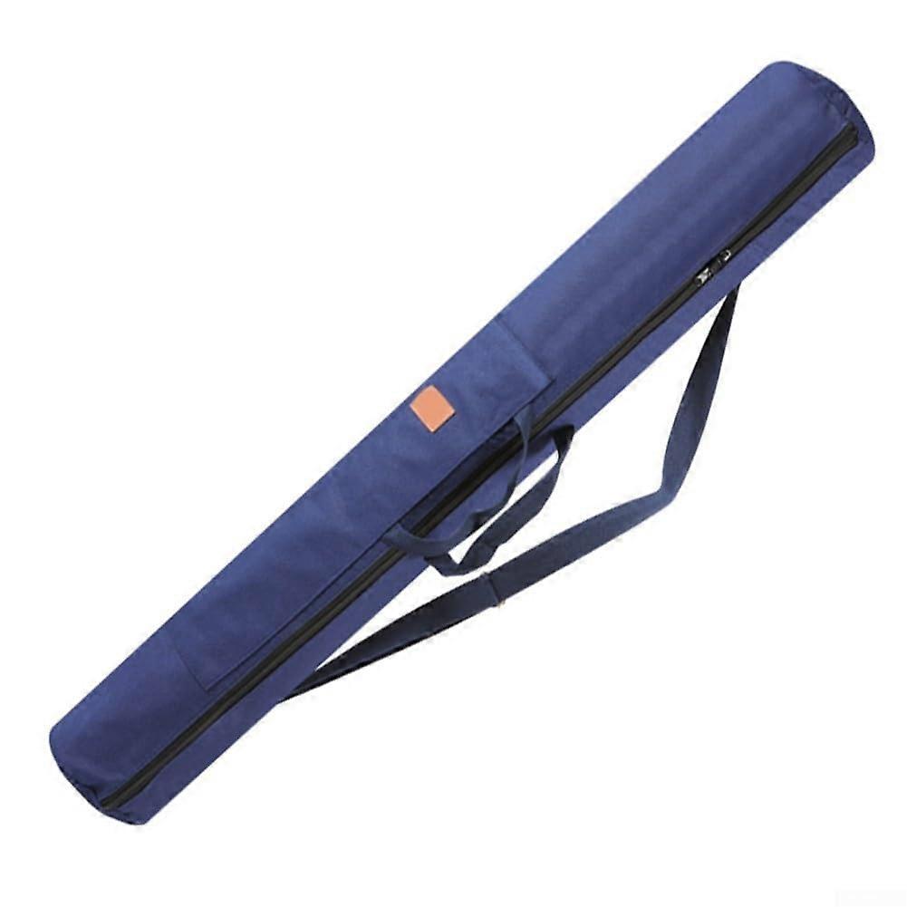 Fishing Rod Bag with Shoulder Strap, Large Capacity Canvas Tackle Storage, Foldable Blue
