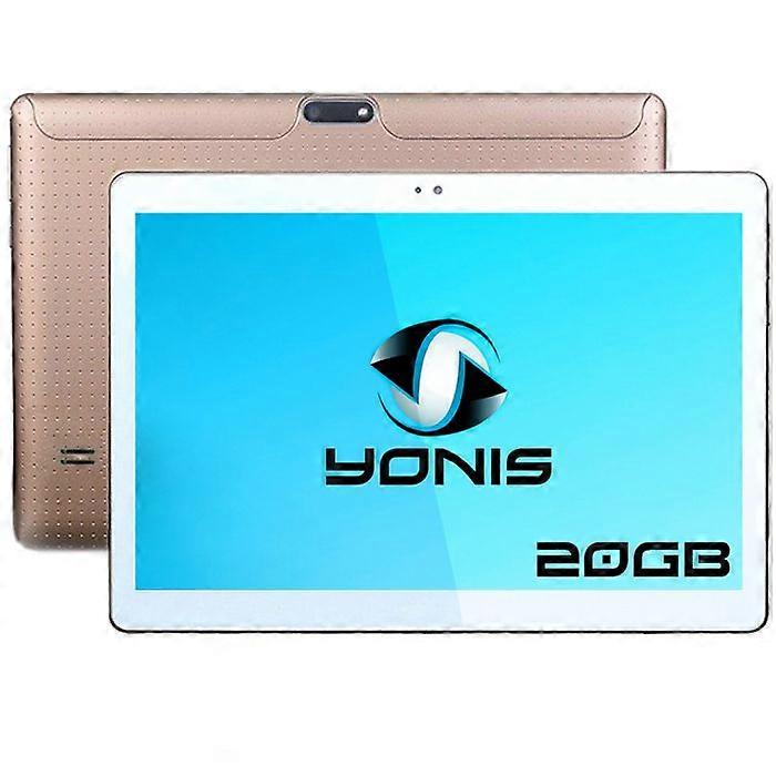 Tablet de 10 polegadas, 3G, Android Lollipop, Dual SIM, Quad Core, Bluetooth 20, Dourado, YONIS