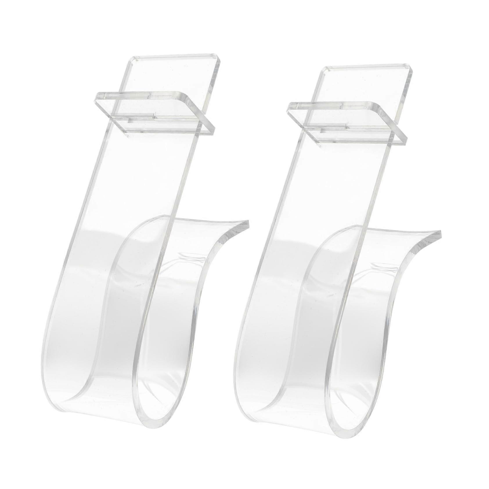 2Pcs Clear Acrylic Shoe Display Stand for  Heels and Sneakers, Stackable Retail Shoe Riser