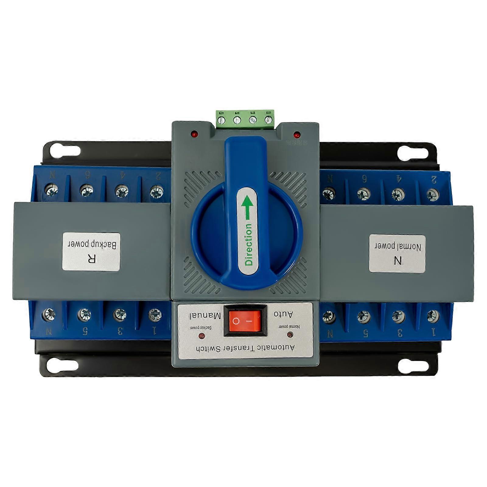 63A Automatic Transfer Switch 110V Dual Power Generator Changeover 4 Pole with Overload Protection