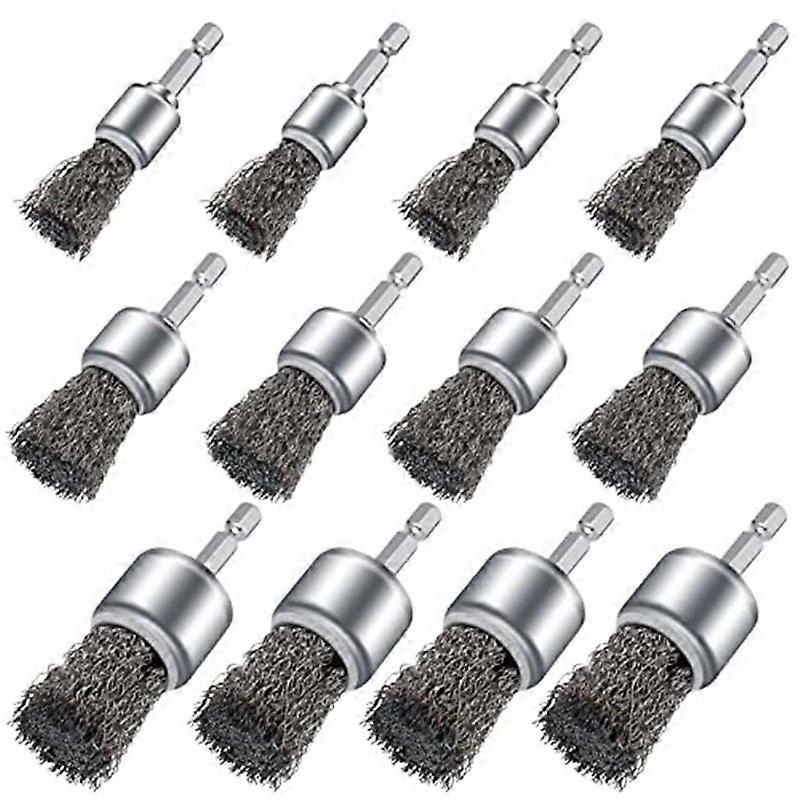 12PCS Wire Brush Wheel for Drill, Wire Wheel Cup Brushes