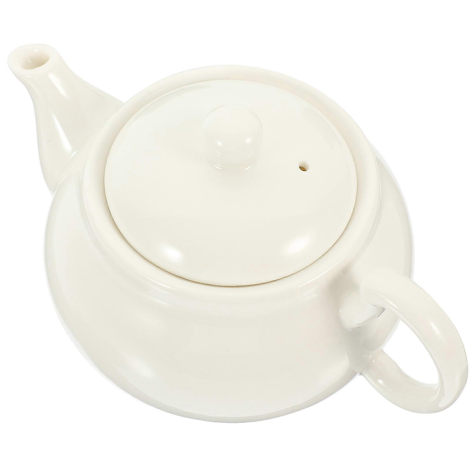 White Ceramic Pot Tea Serving Tool Travel Use And Practical 1Pcs