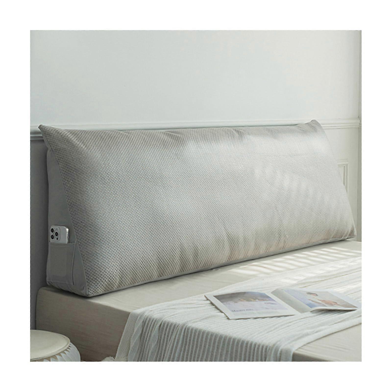 Large Wedge Pillow for Bed Backrest, Triangular Headboard Cushion Queen Size, Lumbar Support for Reading