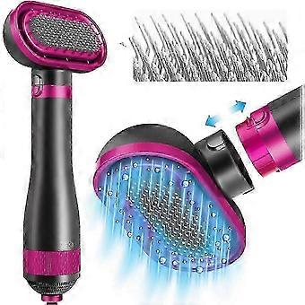 Sèche-cheveux pour chien | Souffleur de sèche-cheveux de toilettage pour animaux de compagnie 2 en 1 avec brosse à lisser remplaçable | Température réglable