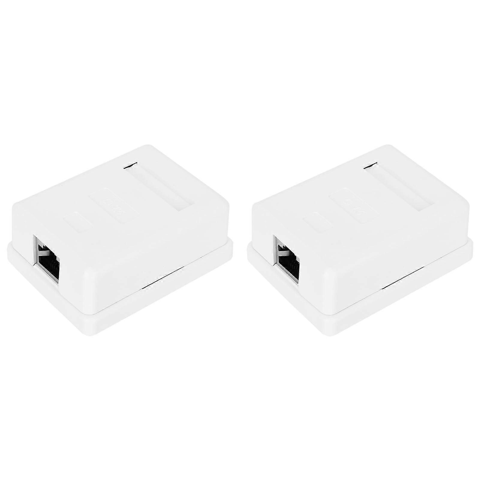 Desktop RJ45 CAT6 Single Port Shielded Junction Box, 2 Pack
