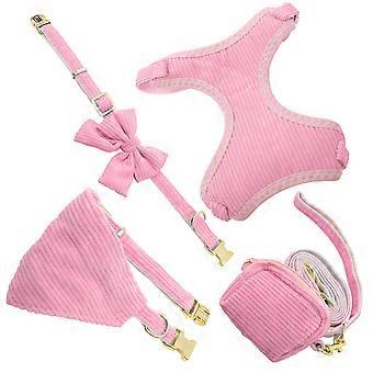 Dog Collar Harness Kit for Small Dogs 5Sets with Leash and Poop Bag Holder