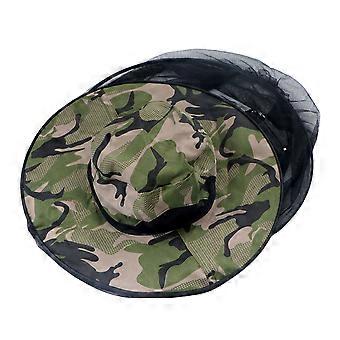 Gorro de pesca con protección facial y para el cuello con red y cremallera