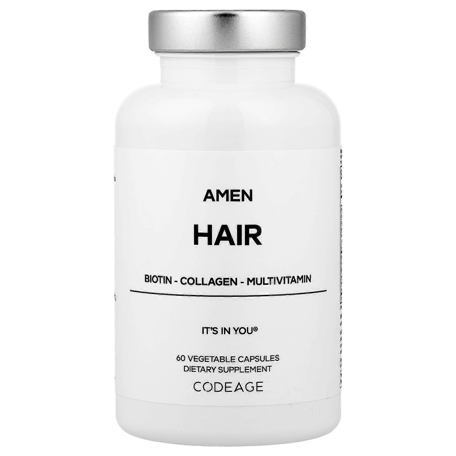 Codeage, Amen, Hair, 60 Vegetable Capsules