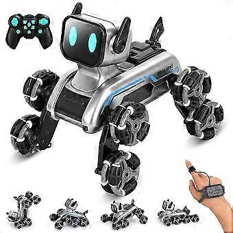Roboterhund-Spielzeug mit Gestensteuerung am Armband, LED-Augen, ferngesteuertem All-Terrain-Stuntauto für Kinder