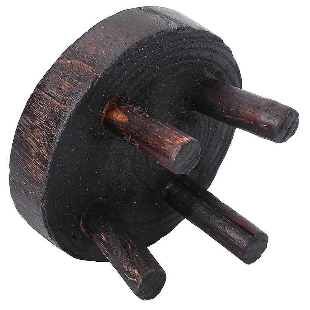 Wood Plant Stand Multi-Function Round Stool for Storage Black