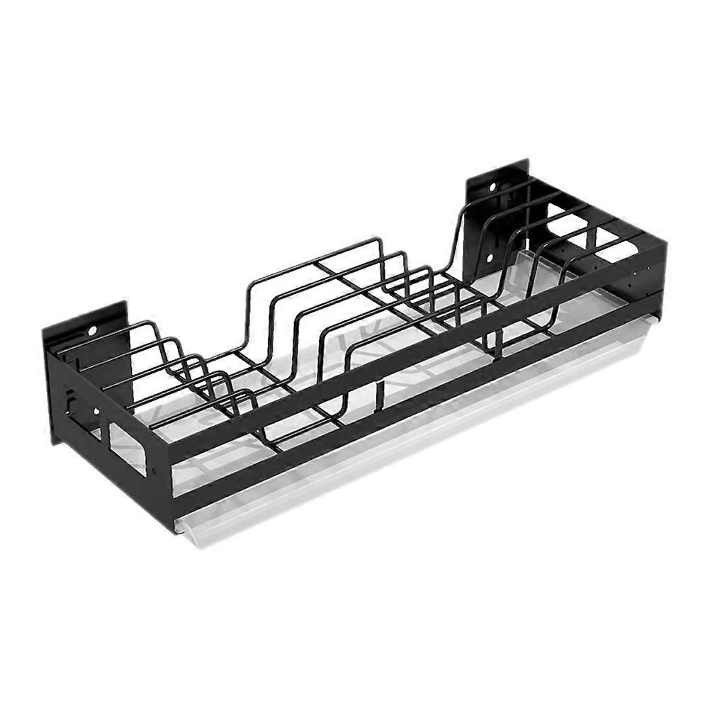 Multi Functional Kitchen Storage Rack Wall Mounted Rack 1Pcs Black