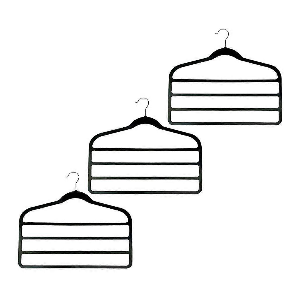 Multi-Layer Pants Hanger Space Saving Non-Slip for Wardrobe 3Pcs