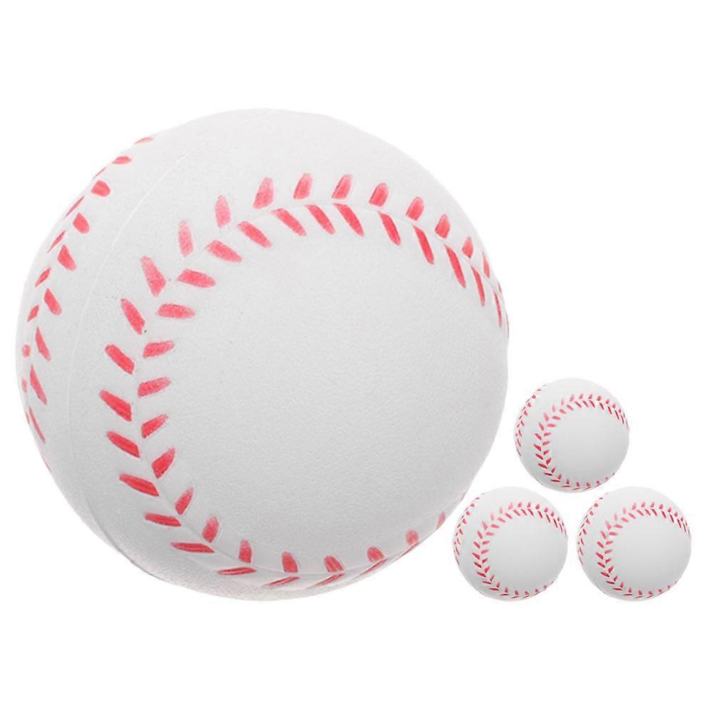 Training Baseball 4Pcs Softballs for Practice Safe PU Material Baseballs