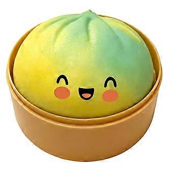 Cute Bun Squishy Toy, Soft Non-Sticky Stress Relief Squeeze Toy,Pinch - Gradient Green 1pc