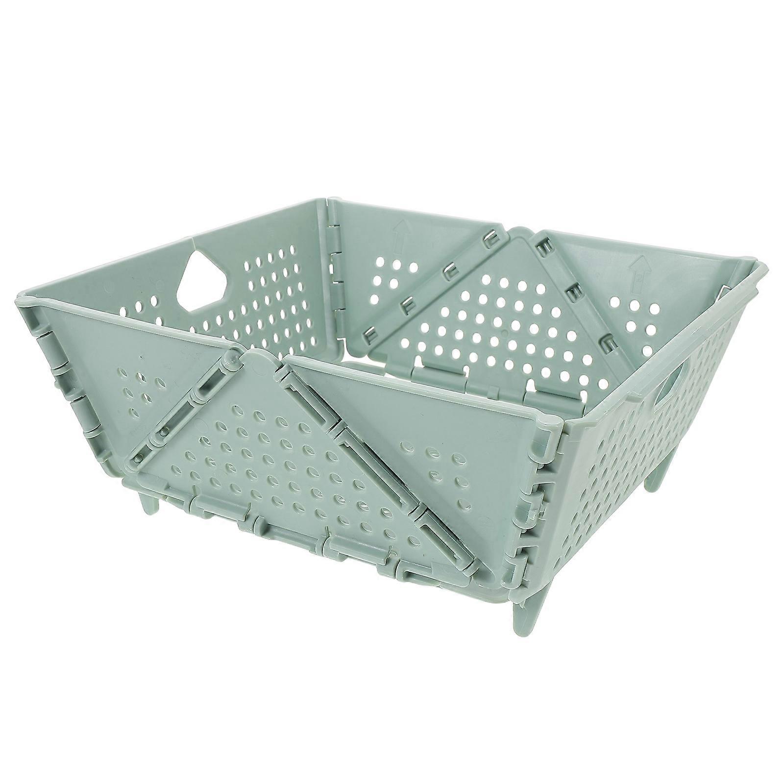 Collapsible Kitchen Basket for Vegetable Drainage Green