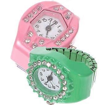 Sky-Blue Cartoon Finger Watch Ring Watch for Children 1Pcs Alloy Gift