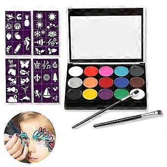 Body Painting Face Paint Kit, 15 Color Professional Palette Washable