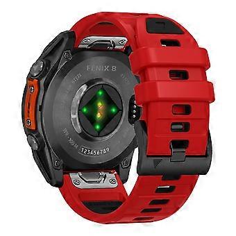 QuickFit 26mm 22mm Fenix8 armband för Garmin Fenix ​​E 8 7 7X 6 6X 5 5X/Epix Pro 47mm 51mm/Enduro 3 tvåfärgat silikonarmband
