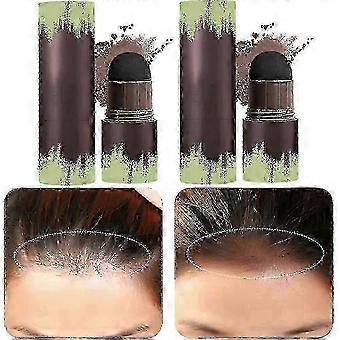 Hairline Powder Stick, 2pcs Hair Shadow Powder Root Touch Up Powder, Hair Shading Sponge Pen Waterproof Long Lasting_happy B 26-27