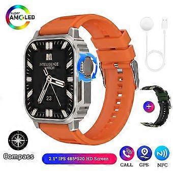 New Military Outdoor Smart Watch Adult Screen Compass Siri Voice NFC GPS Sports Track Bluetooth Call Smartwatch 2023