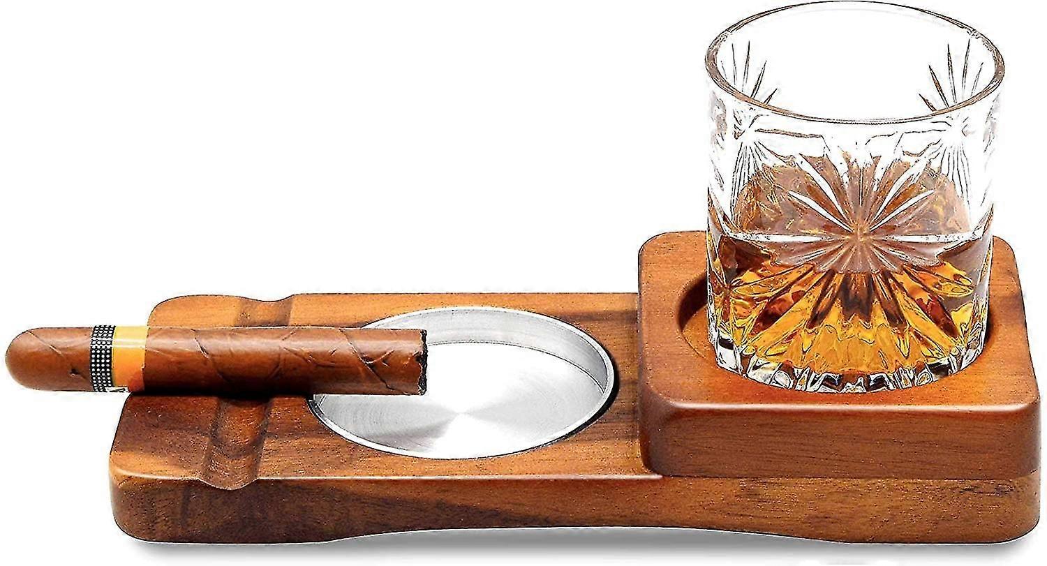 Träcigarr askfat Utomhus Whisky Glasbricka