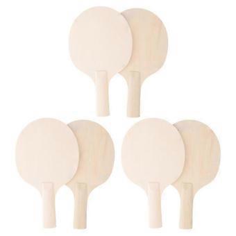 DIY Table Tennis Paddle Blanks Lightweight and Durable for Kids Play with Light Yellow Synthetic Grips 6pcs