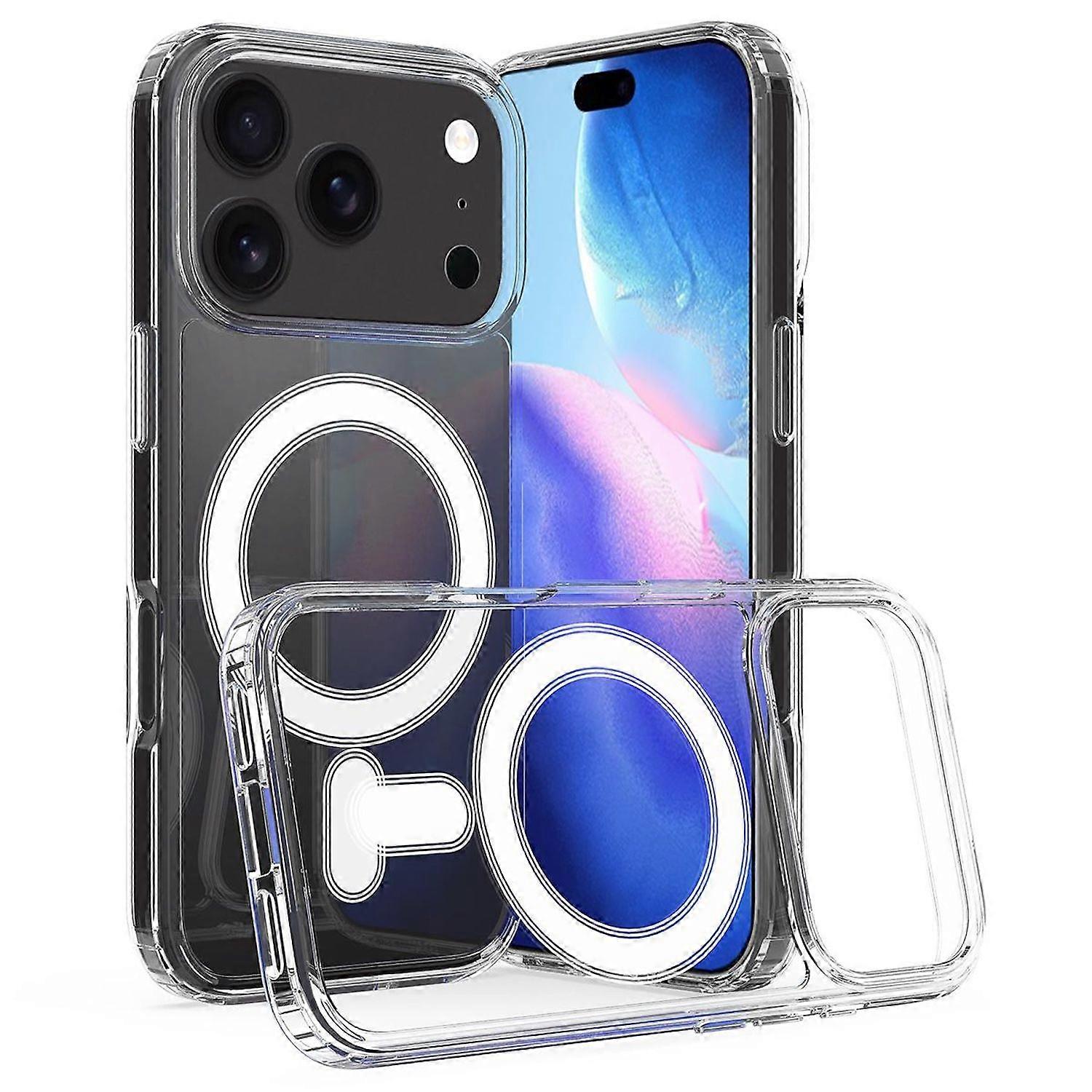 For Apple iPhone 17 Pro Max MagSafe Hybrid Protective Case Acrylic TPU Transparent