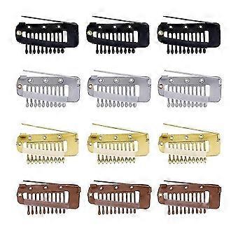 SNDO-24 Pieces Chunni Clips Hair Extension Wigs Snap Clips Comb Small Snap Wig Accessories for Women DIY