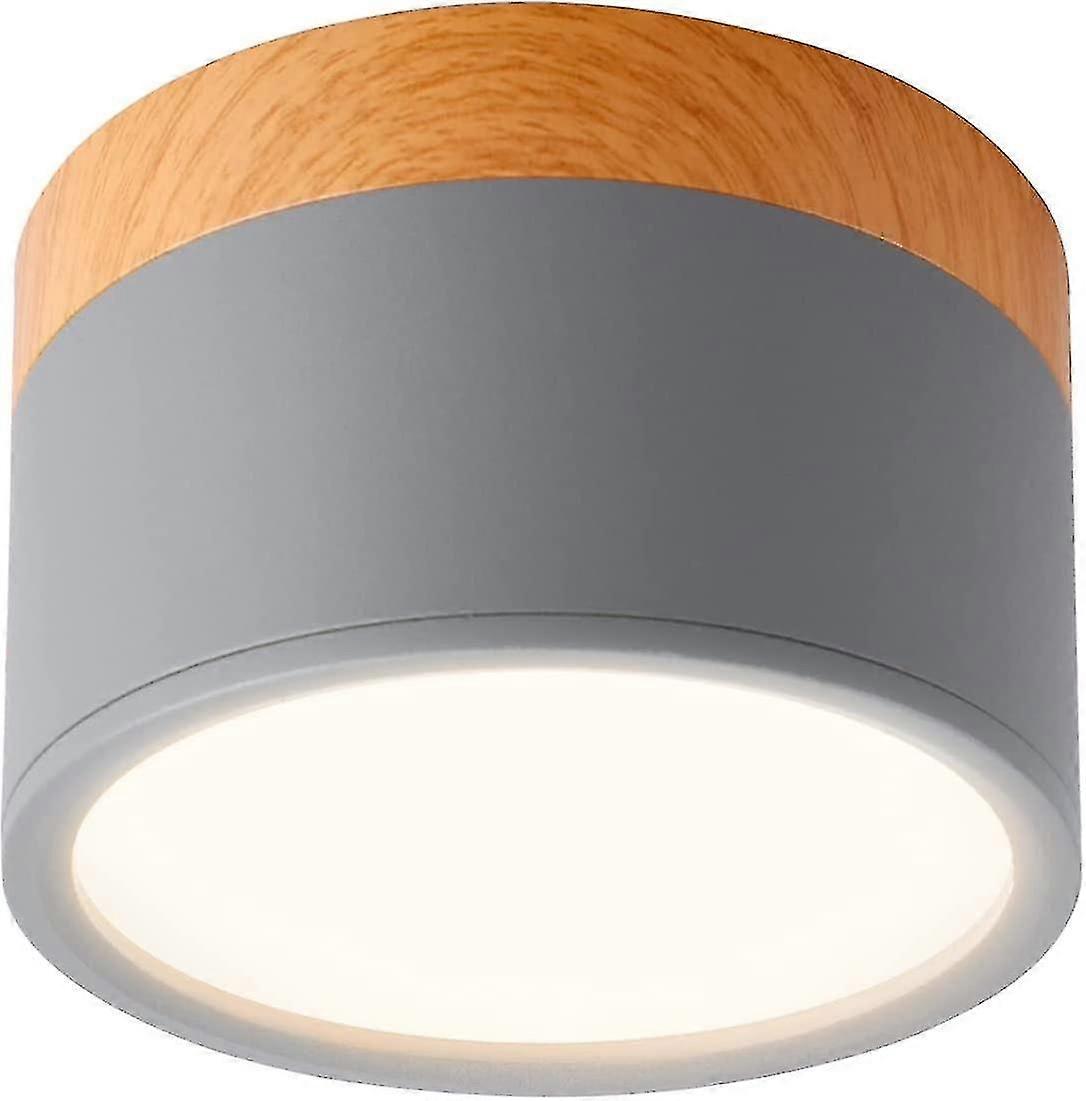 5w Led Round Surface Mounted Ceiling Spotlight,scrub Gray,warm White,90mm,3000k