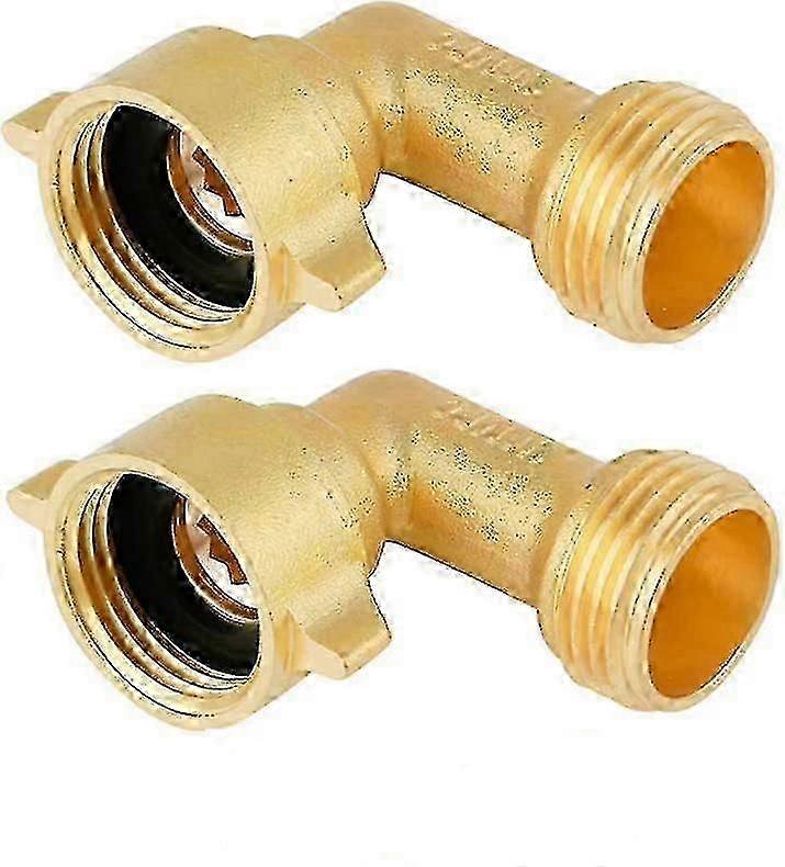 Solid Brass 90 Degree Hose Connector with Extra Washers (2pcs)