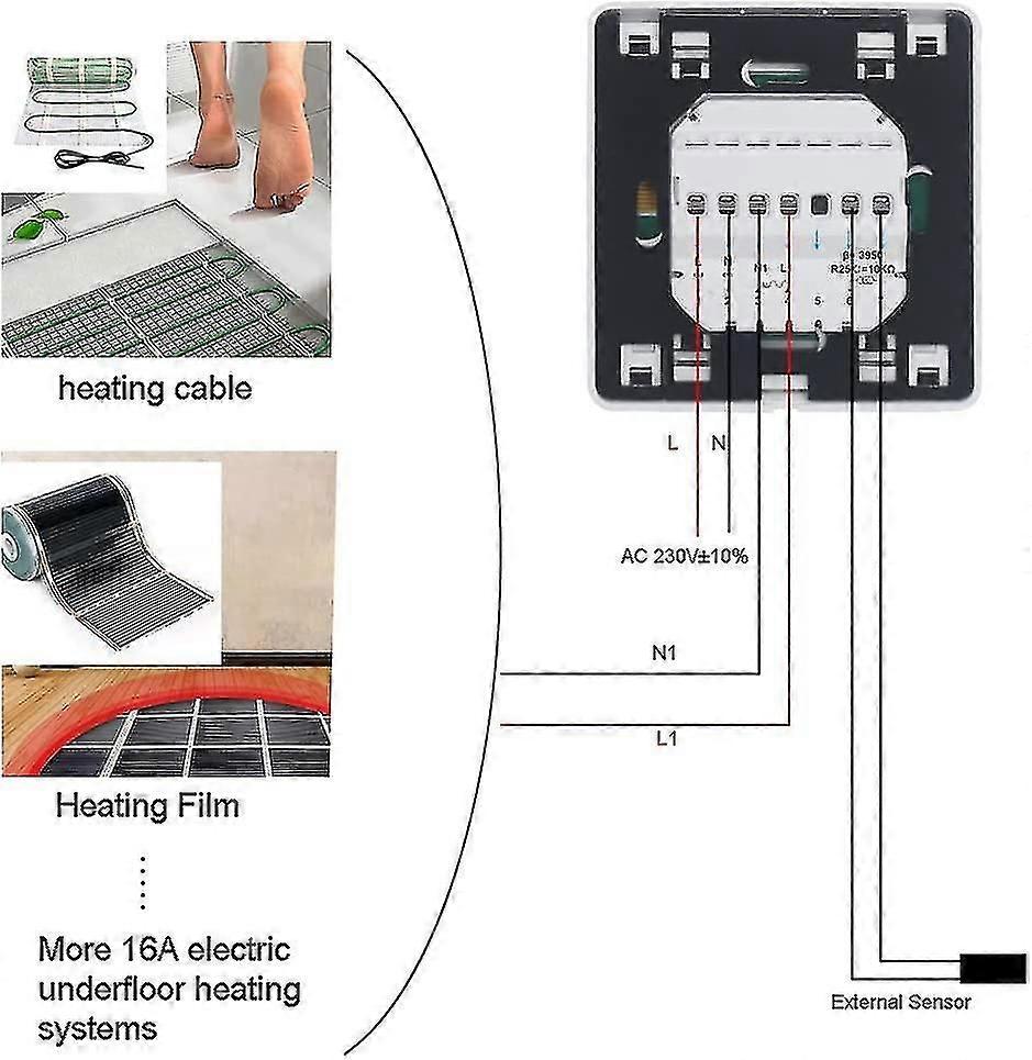 3a Programmable Room Thermostat For Electric Underfloor Heating (without Sensor)