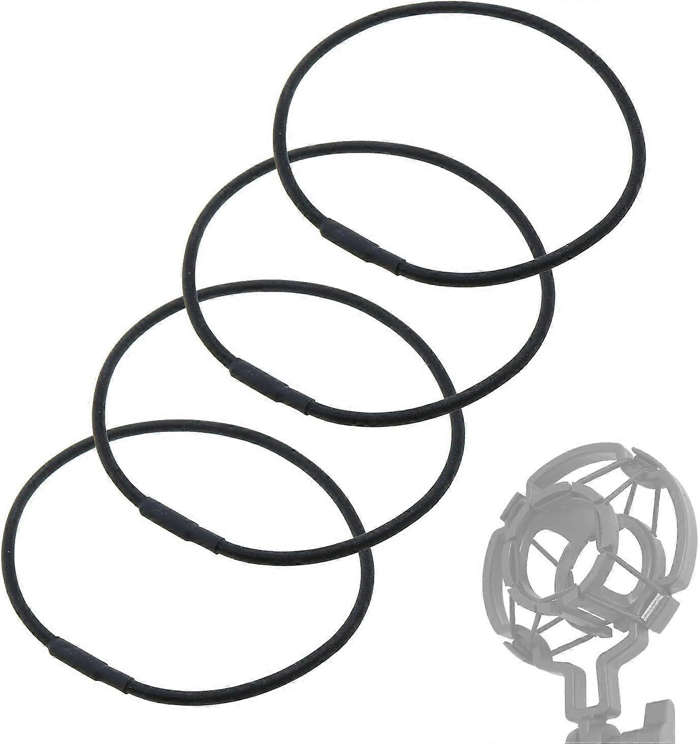 4PCS 9 Inch Elasticated Replacement rophone Shock Mount Rubber Ring Black Shock