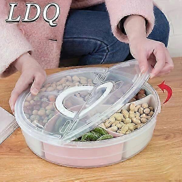 Snack tray, 5-piece set, multi-compartment with lid for freshness preservation