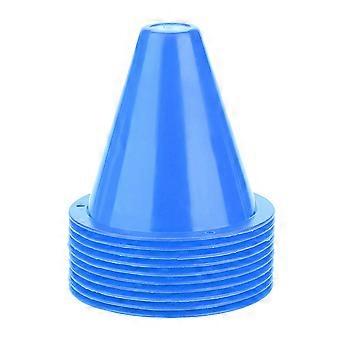 10 conos de entrenamiento de fútbol, barreras de plástico para fútbol, soporte para marcadores (azul)
