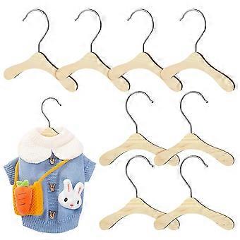 10 Pcs Wooden Pet Apparel Hangers Dog Clothing Hanging Racks Cat Clothes Hangers