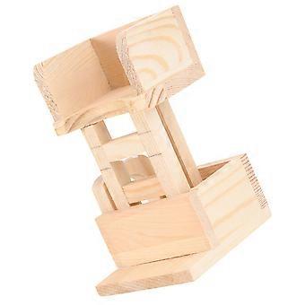 Wood Hamster House with Climbing Ladder for Fun 5Pcs Indoor Accessories