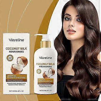 Viareline Kokosmilch-Shampoo: Sanfte Reinigung für die Kopfhaut, Feuchtigkeitspflege, geschmeidiges und glänzendes Haar