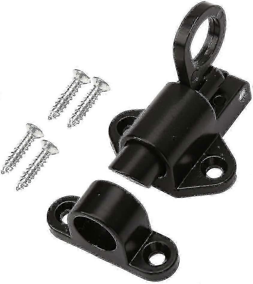 4 Pack Black Aluminum Alloy Security Automatic Window Gate Lock Spring Load Bolt Latch