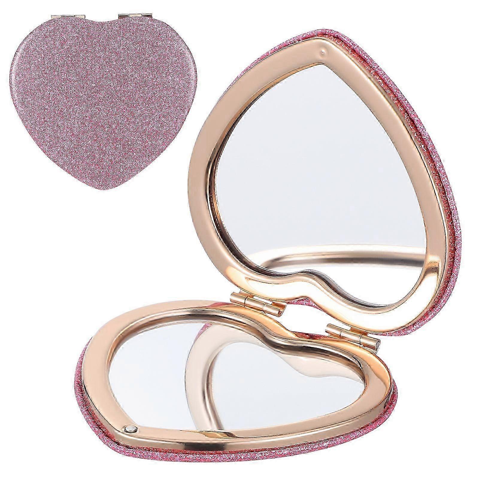 Heart Shape Folding Compact Makeup Mirror