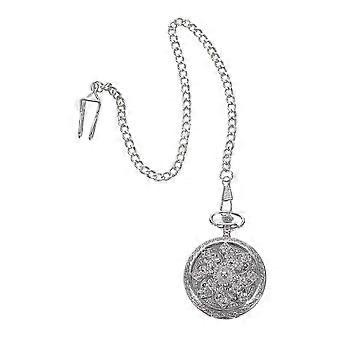 Quartz Pocket Watch Silver Alloy Hollow Sunflower Design 43.5cm Retro Timepiece for Men Women Daily Wear Gift