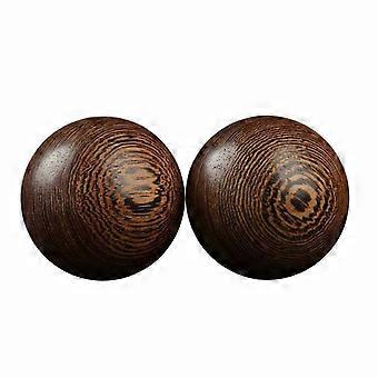 2 Pieces Ebony Exercise Balls Solid Wood Wellness Balls Finish Massage Tool for