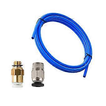 Kit de mise à niveau pour imprimante 3D avec connecteurs pneumatiques KJH04-M6 et PC4-01, tube PTFE de 1 m pour extrudeuse Bowden de 1,75 mm (bleu).