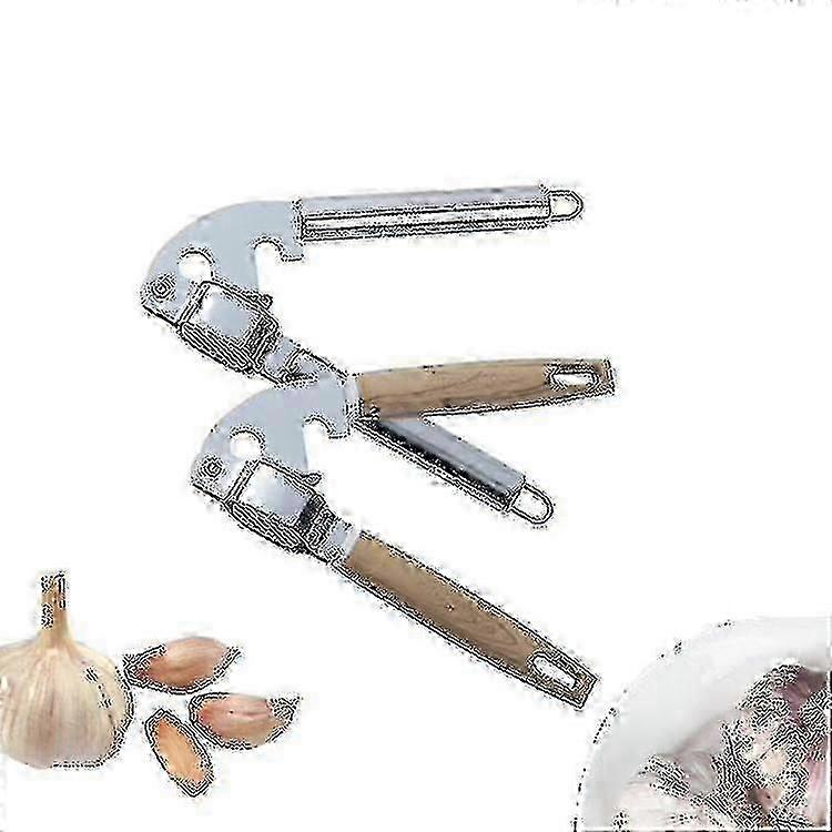 2pcs Multifunction Garlic Press Crusher Stainless Steel Kitchen Ginger Squeezer