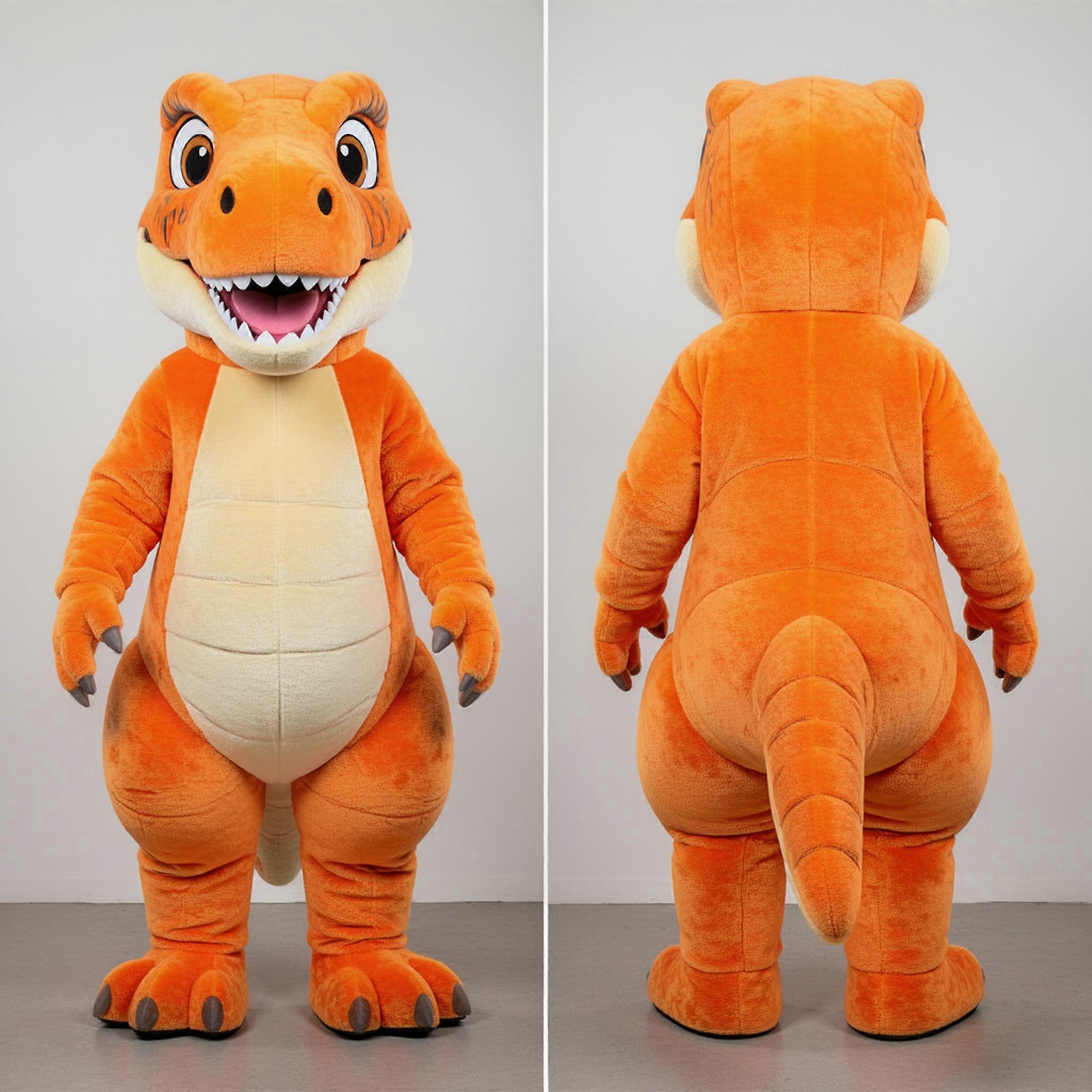 MASTICOT Orange Playful Deinonychus Mascot
