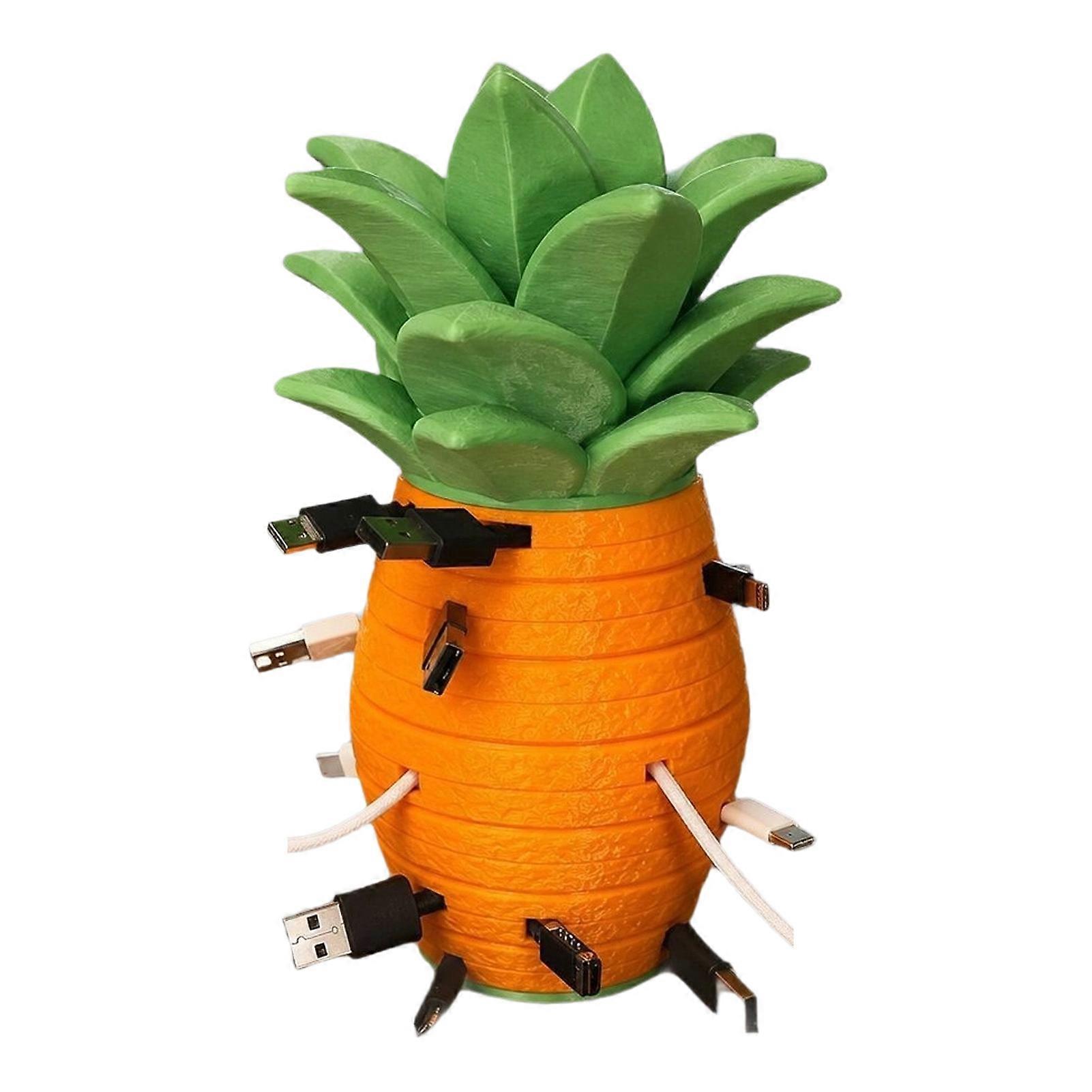 Pineapple Shape Cable Organizer - Layered Stacking Holder - for USB Charging Cables
