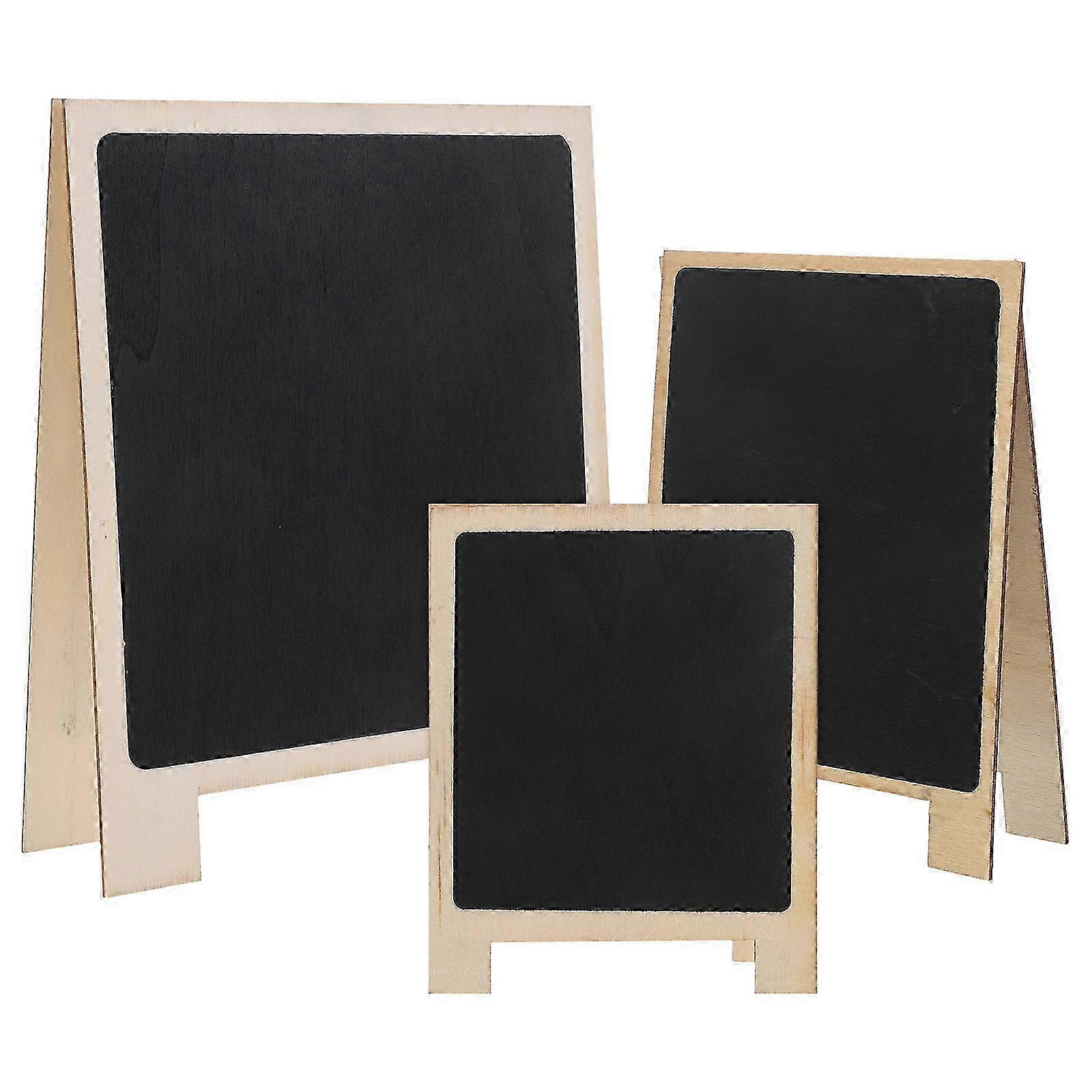 Mini Chalkboard Sign Wood Message Board compatible with Table Display 3Pcs Set