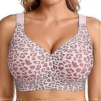 Leopard Print Seamless jelly Bras No Underwire Push Up Wireless Bra Seamless Lift Bras Full Coverage Brassiere Plus Size,s-4xlJJ